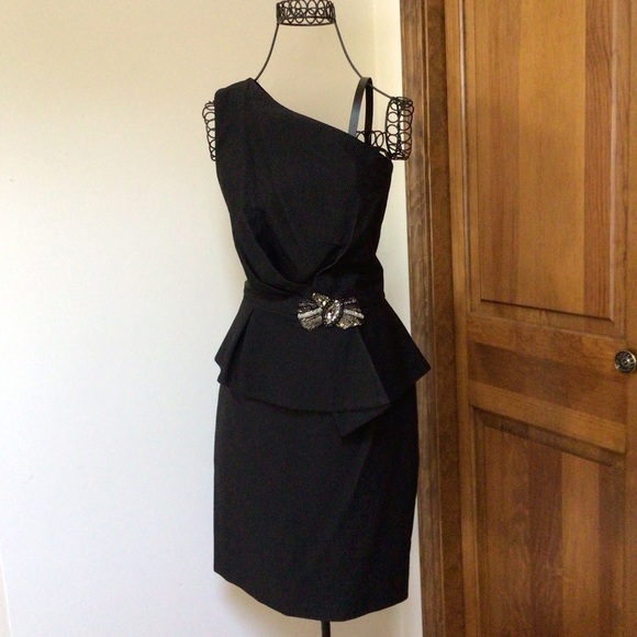 DAVID MEISTER BLACK COCKTAIL DRESS SIZE 6 - Picture 1 of 8